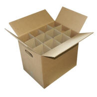 Boxes with Dividers for Packing Glasses for Moving or Storing