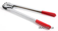 This sealer/crimper is designed for use with both 1/2" and 5/8" polyester or polypropylene strapping